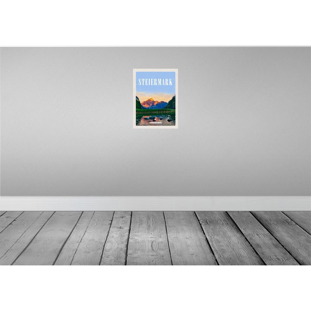 [LA-137719-H] Holzschild 40x30 cm Steiermark ÖsterreichSee Natur Bildmotiv Reisemotiv Europa Bild 2