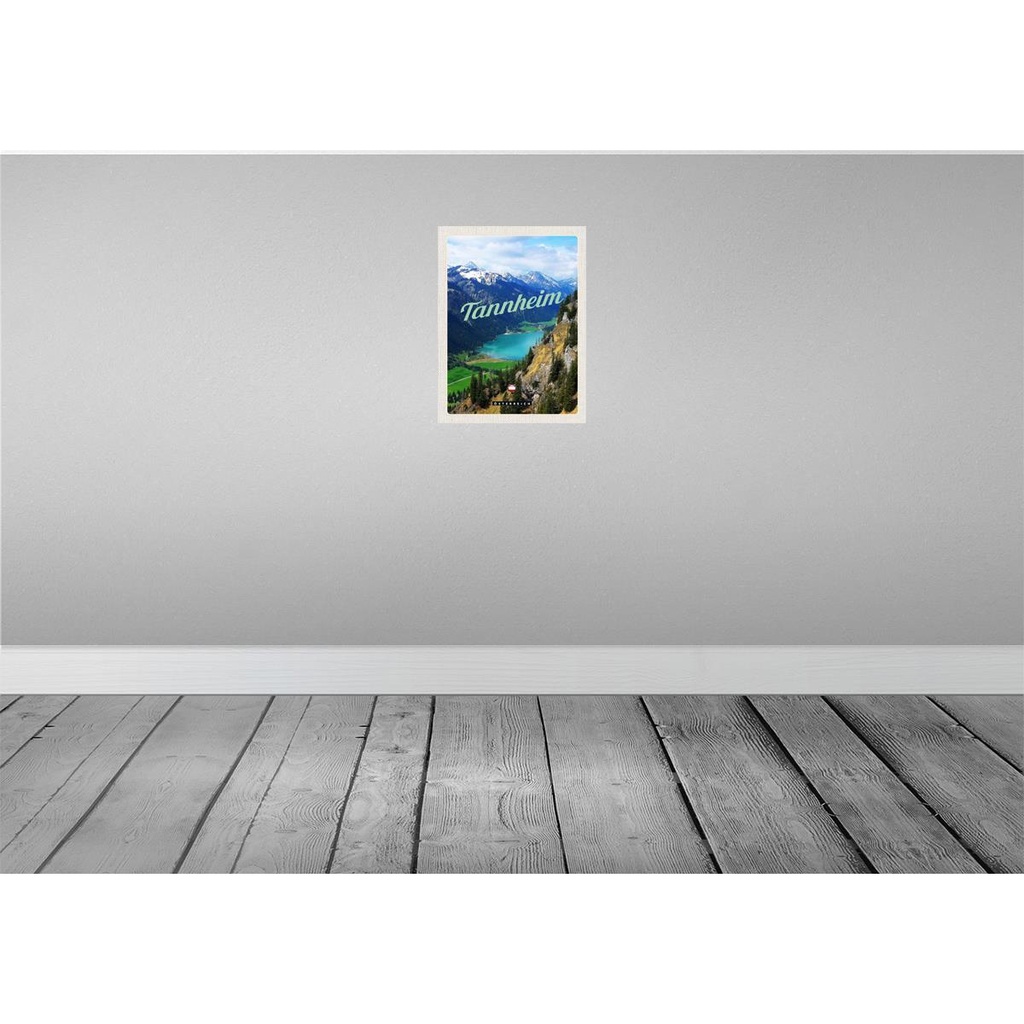 [LA-137724-H] Holzschild 40x30 cm Tannheim Wälder Wanderung See Bildmotiv Reisemotiv Straße Stadt Bild 2