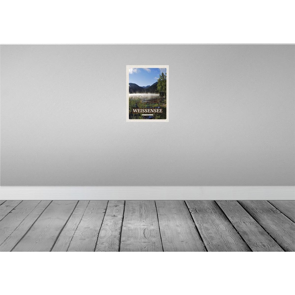 [LA-137726-H] Holzschild 40x30 cm WeissenseeSee Wälder Natur Bildmotiv Reisemotiv Abenteuer Reisen Bild 2