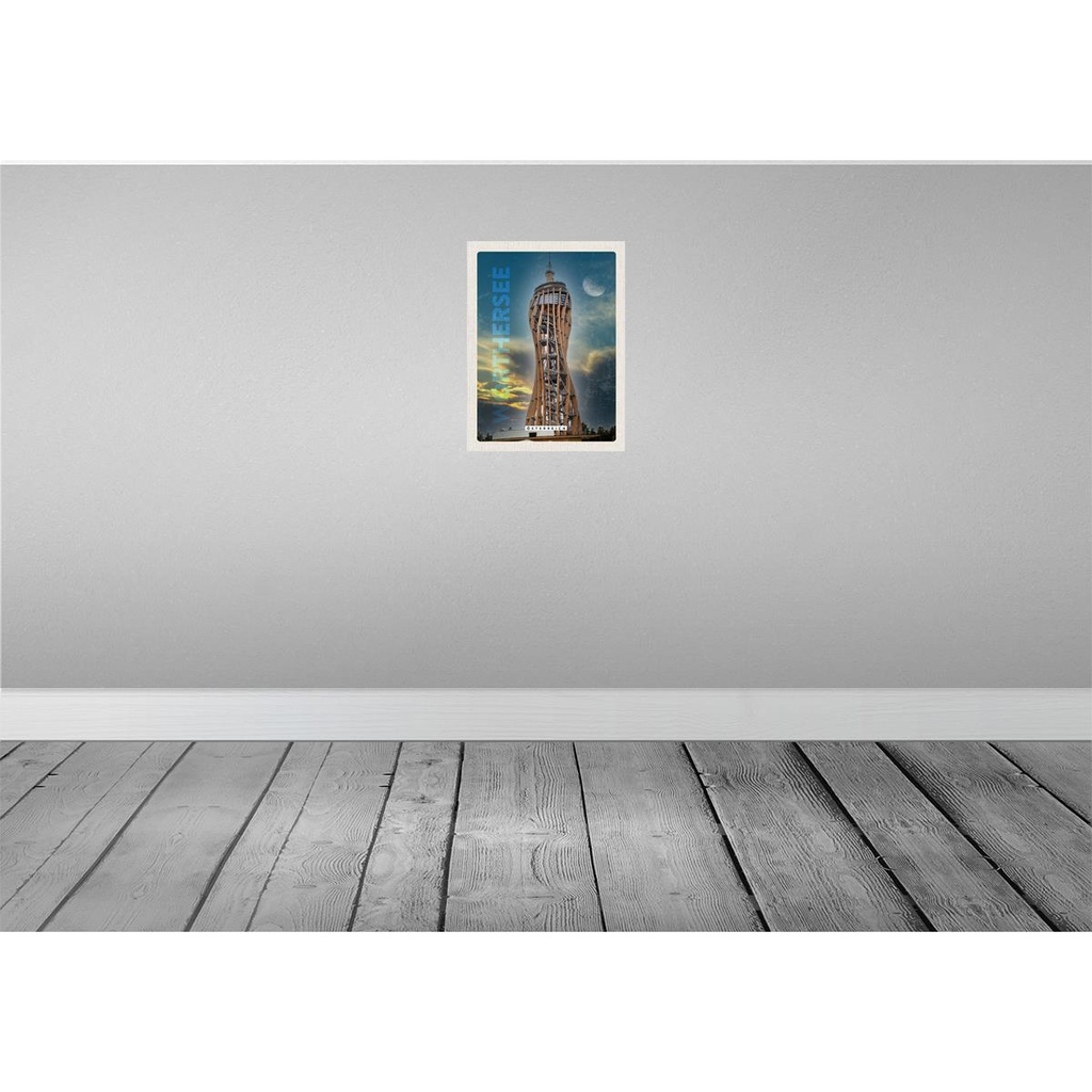 [LA-137729-H] Holzschild 40x30 cm Wörthersee Pyramidenkogel Österreich Bildmotiv Reisemotiv Europa Bild 2
