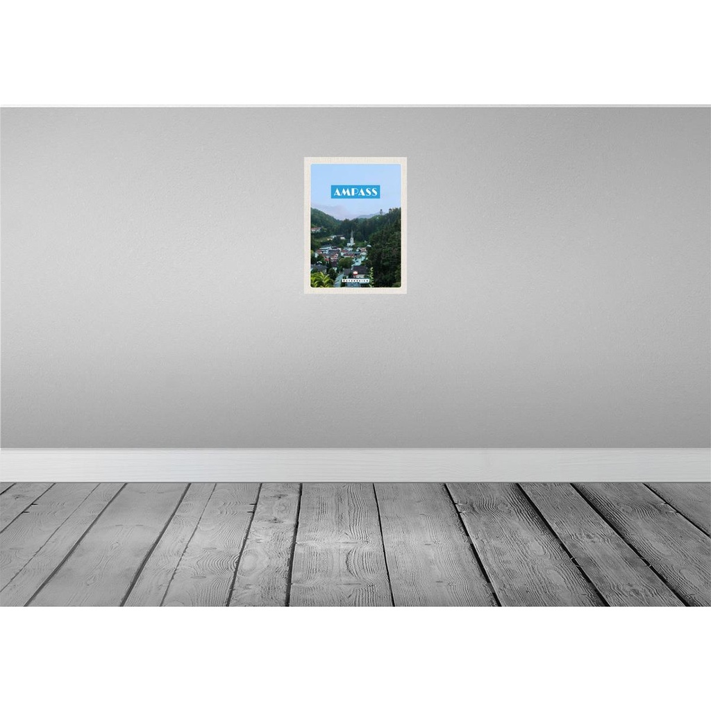 [LA-137738-H] Holzschild 40x30 cm Ampass Österreich Tal Altstadt Natur Bildmotiv Reisemotiv Abenteuer Reisen Bild 2