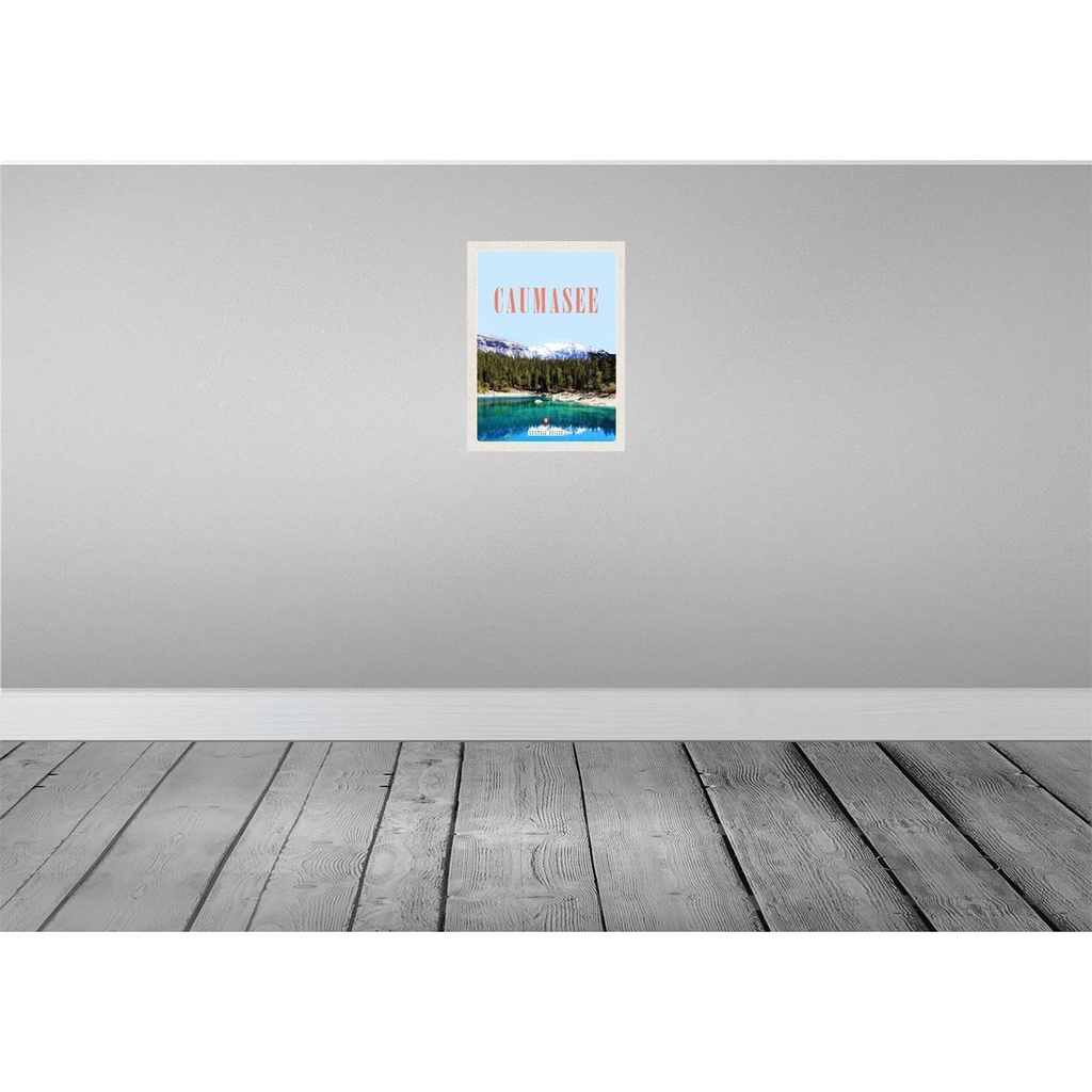 [LA-137745] Blechschild 40x30 cm Caumasee Schweiz Schnee Natur Bildmotiv Reisemotiv Abenteuer Reisen Urlaub Bild 2