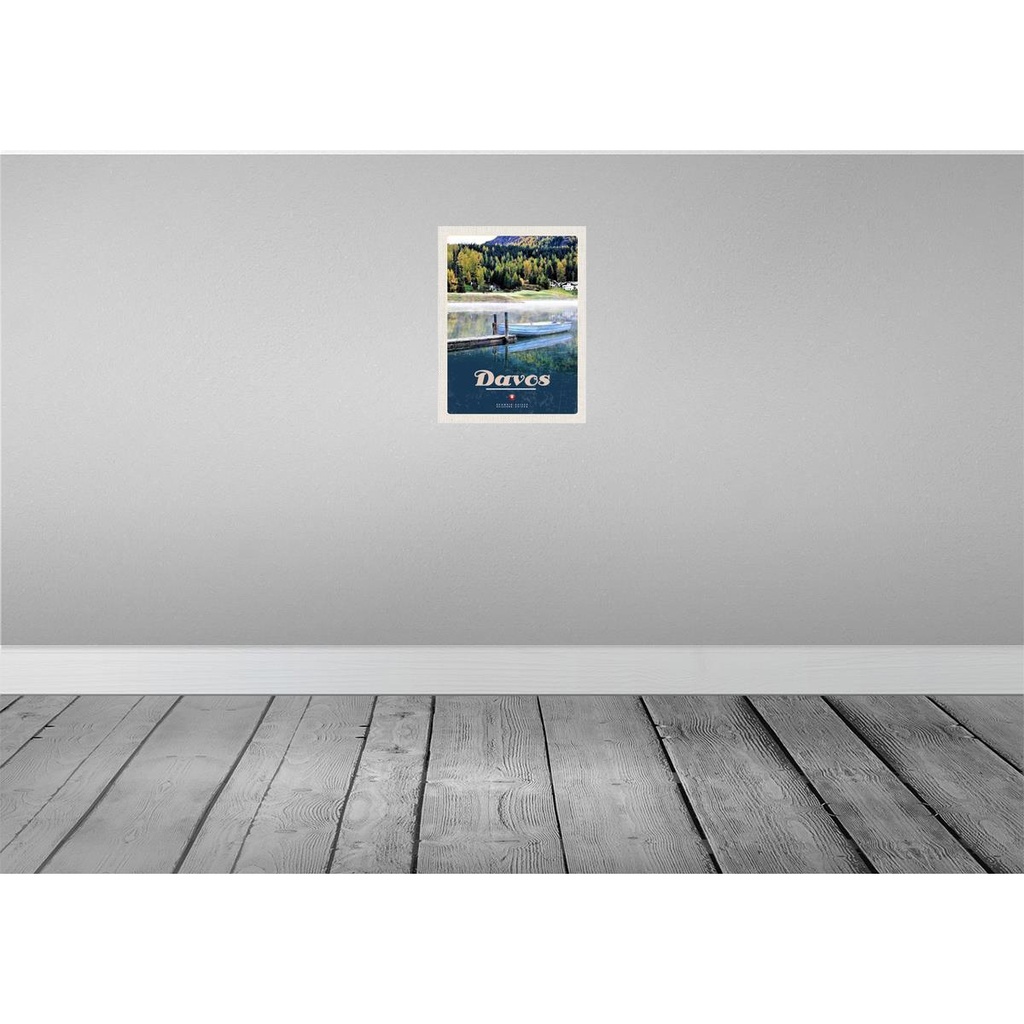 [LA-137746] Blechschild 40x30 cm Davos Schweiz Urlaub See Wanderung Bildmotiv Reisemotiv Abenteuer Reisen Straße Stadt Bild 2