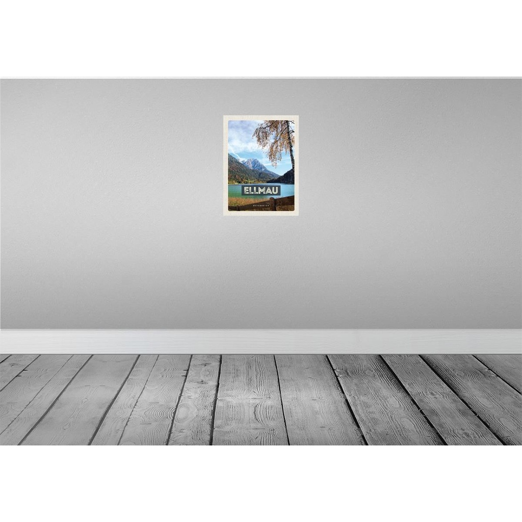 [LA-137750-H] Holzschild 40x30 cm Ellmau Österreich Berge See Natur Bildmotiv Reisemotiv Europa Bild 2
