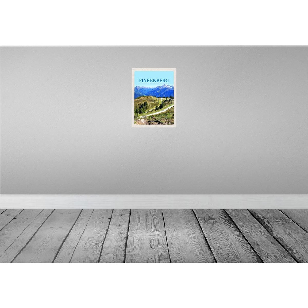 [LA-137759-H] Holzschild 40x30 cm Finkenberg Aussicht auf Wälder Gebirge Bildmotiv Reisemotiv Essen Trinken Bild 2