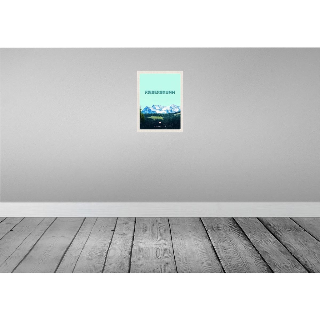 [LA-137760] Blechschild 40x30 cm Fieberbrunn Österreich Urlaub Wald Wanderung Bildmotiv Reisemotiv Essen Trinken Abenteuer Reisen Bild 2