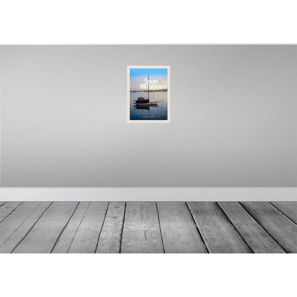 [LA-137767] Blechschild 40x30 cm Lago Maggiore Urlaub Boote auf See Bildmotiv Reisemotiv Abenteuer Reisen Europa Bild 2