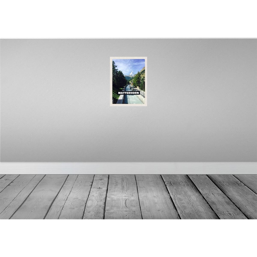 [LA-137770] Blechschild 40x30 cm Matterhorn Schweiz Urlaub Fluss Berg Stadt Bildmotiv Reisemotiv Abenteuer Reisen Europa Bild 2