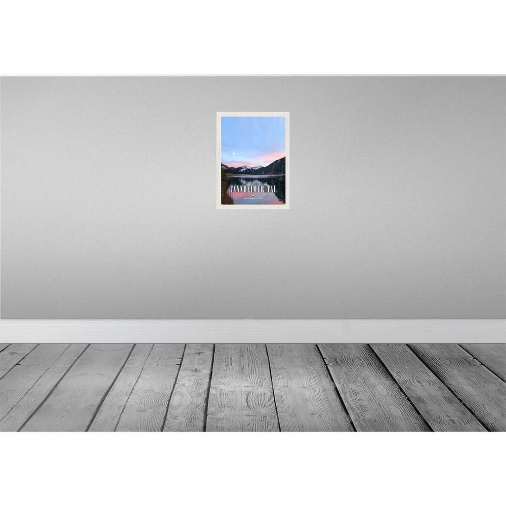 [LA-137782-H] Holzschild 40x30 cm Tannheimer Tal See Natur Sonnenaufgang Bildmotiv Reisemotiv Europa Bild 2