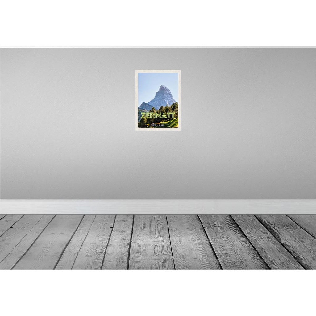 [LA-137792] Blechschild 40x30 cm Zermatt Ansicht Ausblick Urlaubsort Bildmotiv Reisemotiv Abenteuer Reisen Urlaub Bild 2