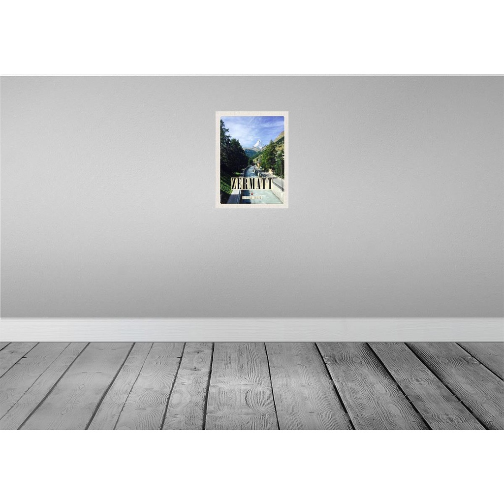 [LA-137793] Blechschild 40x30 cm Zermatt Fluss Natur Wälder Urlaubsort Bildmotiv Reisemotiv Abenteuer Reisen Urlaub Bild 2