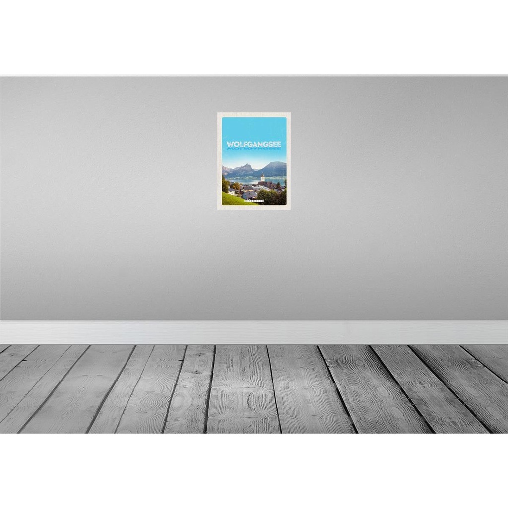[LA-137795-H] Holzschild 40x30 cm Wolfgangsee See Natur Urlaubsziele Bildmotiv Reisemotiv Urlaub Bild 2