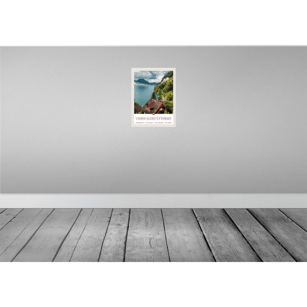 [LA-137809] Blechschild 40x30 cm Vierwaldstättersee Schweiz Natur Bildmotiv Reisemotiv Abenteuer Reisen Europa Urlaub Bild 2