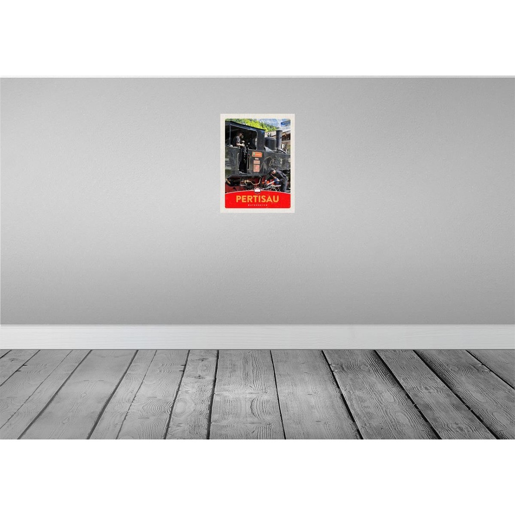 [LA-137813] Blechschild 40x30 cm Pertisau Österreich Lokomotive Bildmotiv Reisemotiv Abenteuer Reisen Europa Urlaub Bild 2