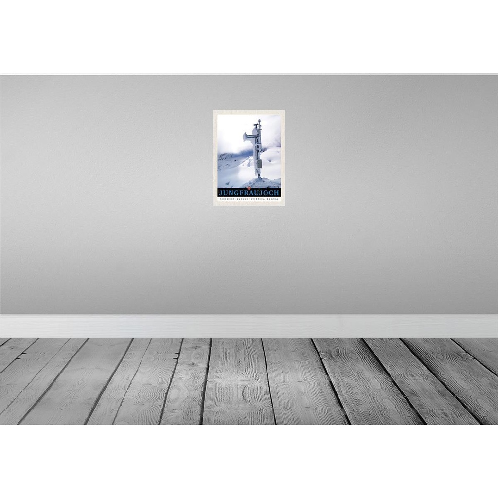 [LA-137822-H] Holzschild 40x30 cm Jungfraujoch Schweiz Winterzeit Natur Bildmotiv Reisemotiv Europa Bild 2