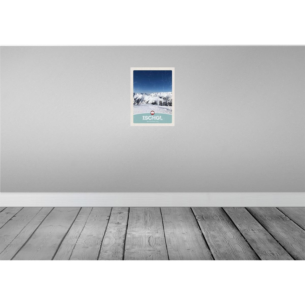 [LA-137824] Blechschild 40x30 cm Ischgl Östereich Winter Wälder Bildmotiv Reisemotiv Abenteuer Reisen Urlaub Bild 2