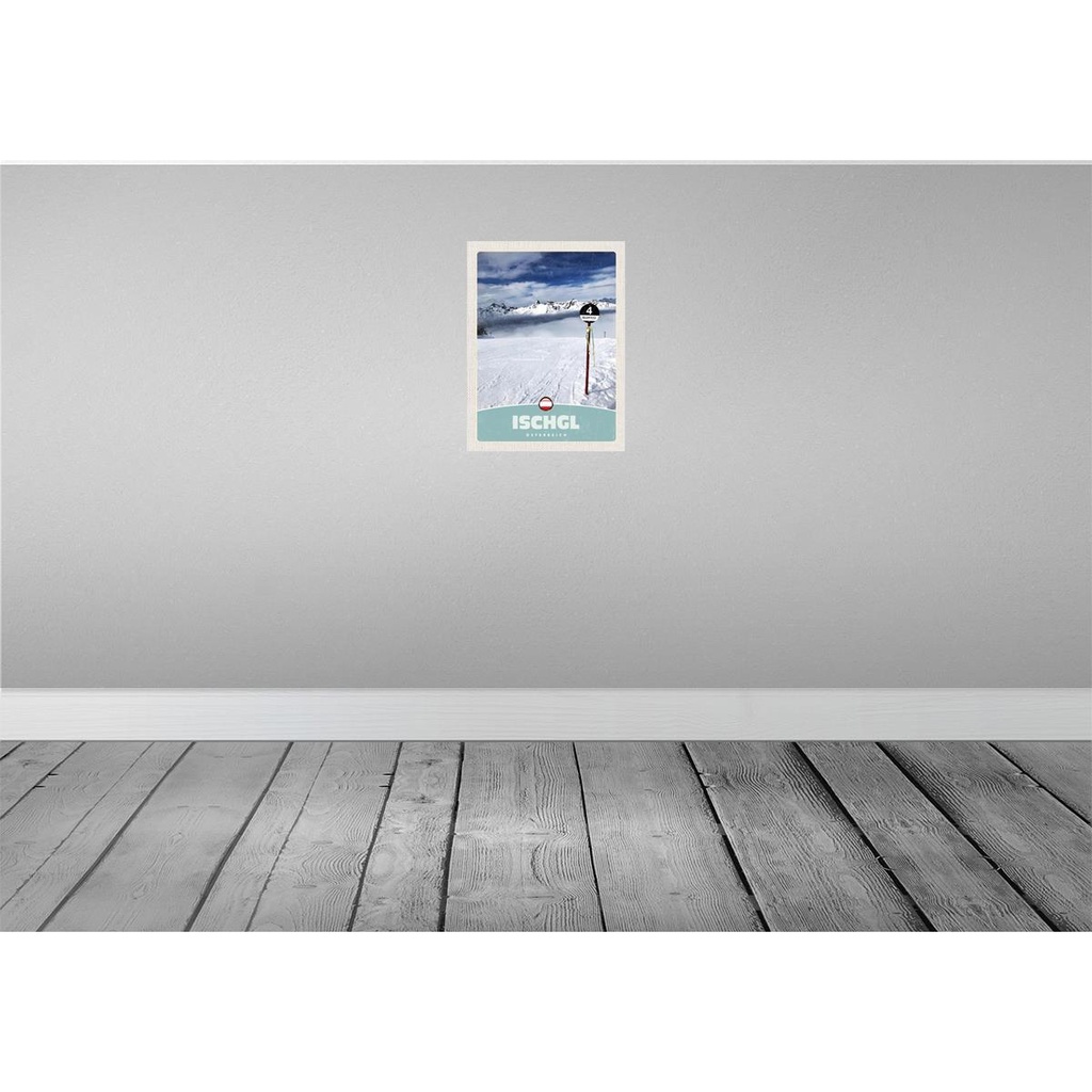 [LA-137825] Blechschild 40x30 cm Ischgl Östereich Schnee Berge Bildmotiv Reisemotiv Abenteuer Reisen Europa Urlaub Bild 2
