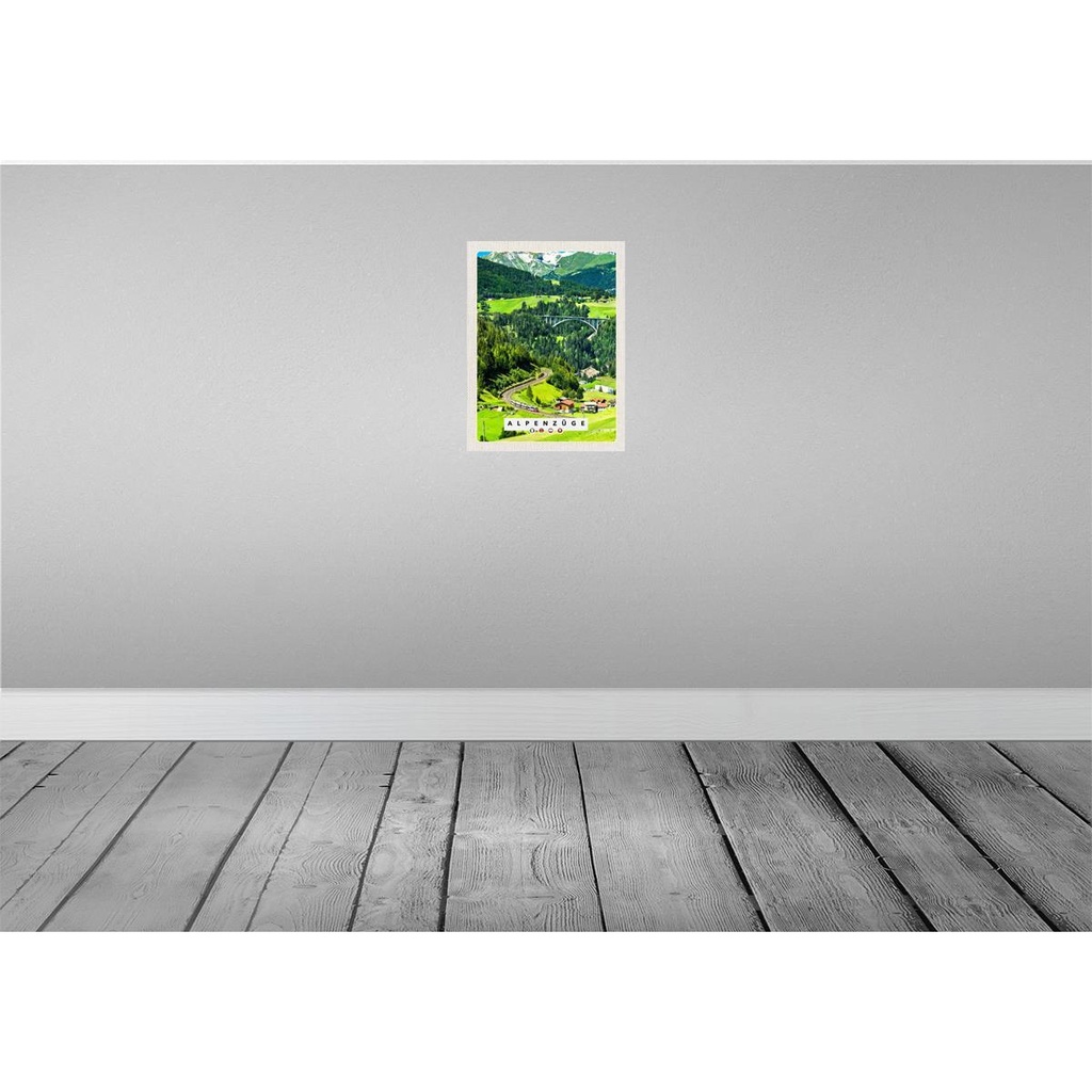 [LA-137828] Blechschild 40x30 cm Alpenzüge Schweiz Österreich Brücke Bildmotiv Reisemotiv Abenteuer Reisen Urlaub Bild 2