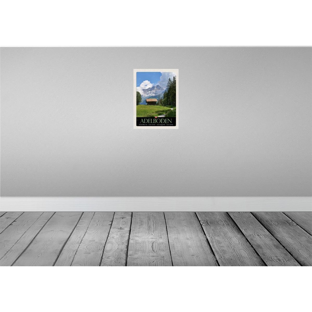 [LA-137842] Blechschild 40x30 cm Adelboden Schweiz Wälder Häuschen Bildmotiv Reisemotiv Abenteuer Reisen Urlaub Bild 2