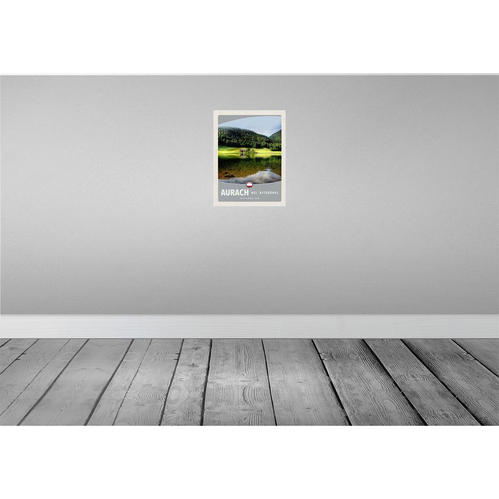 [LA-137846-H] Holzschild 40x30 cm Aurach bei Kitzbühel Natur Wälder Bildmotiv Reisemotiv Abenteuer Reisen Bild 2