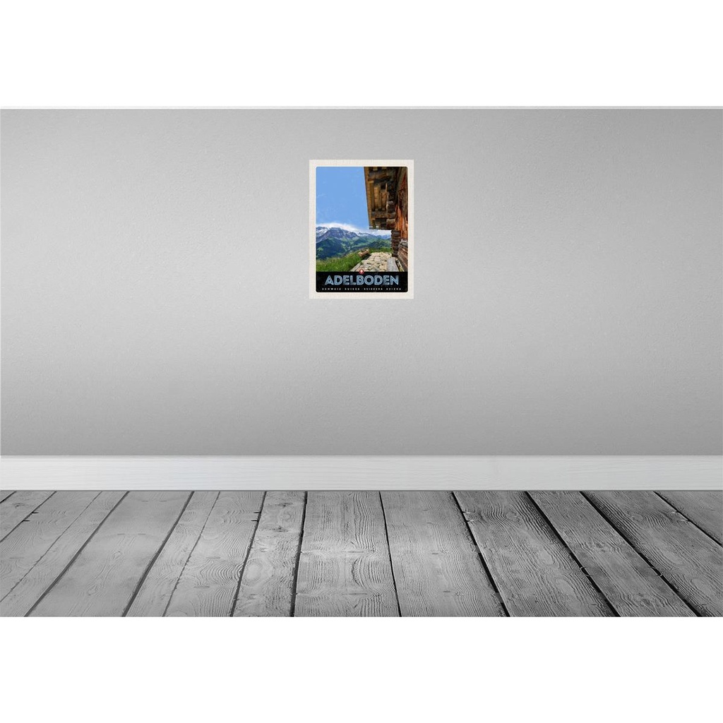 [LA-137847] Blechschild 40x30 cm Adelboden Schweiz Aussicht auf Gebirge Bildmotiv Reisemotiv Abenteuer Reisen Urlaub Bild 2