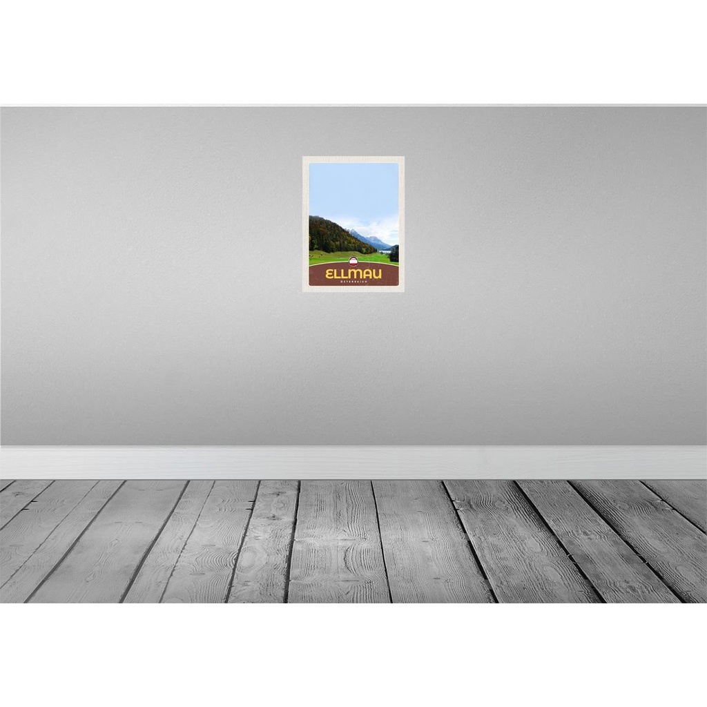 [LA-137860-H] Holzschild 40x30 cm Ellmau Österreich Natur Wälder Bildmotiv Reisemotiv Abenteuer Reisen Bild 2