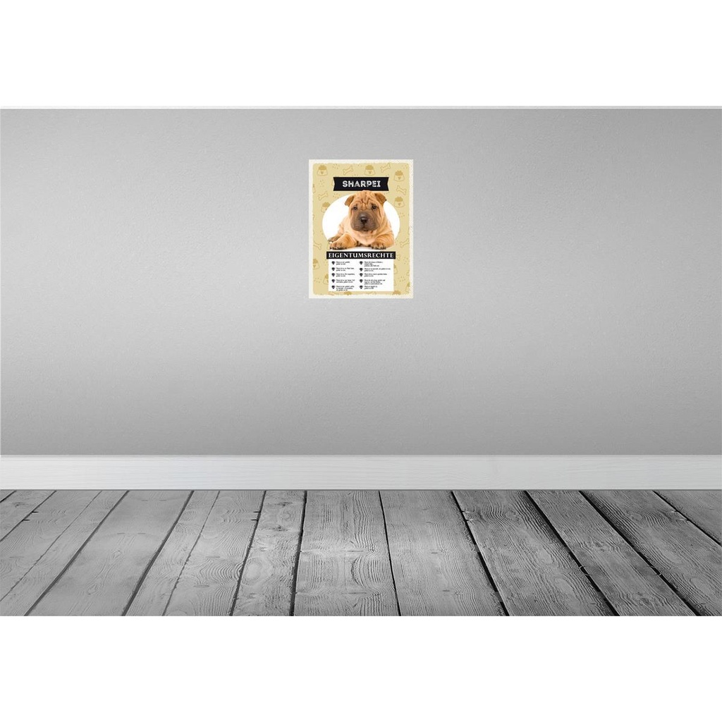 [LA-137867] Blechschild 40x30 cm Sharpei Eigentumsrechte Tier Haustier Hund Bild 2