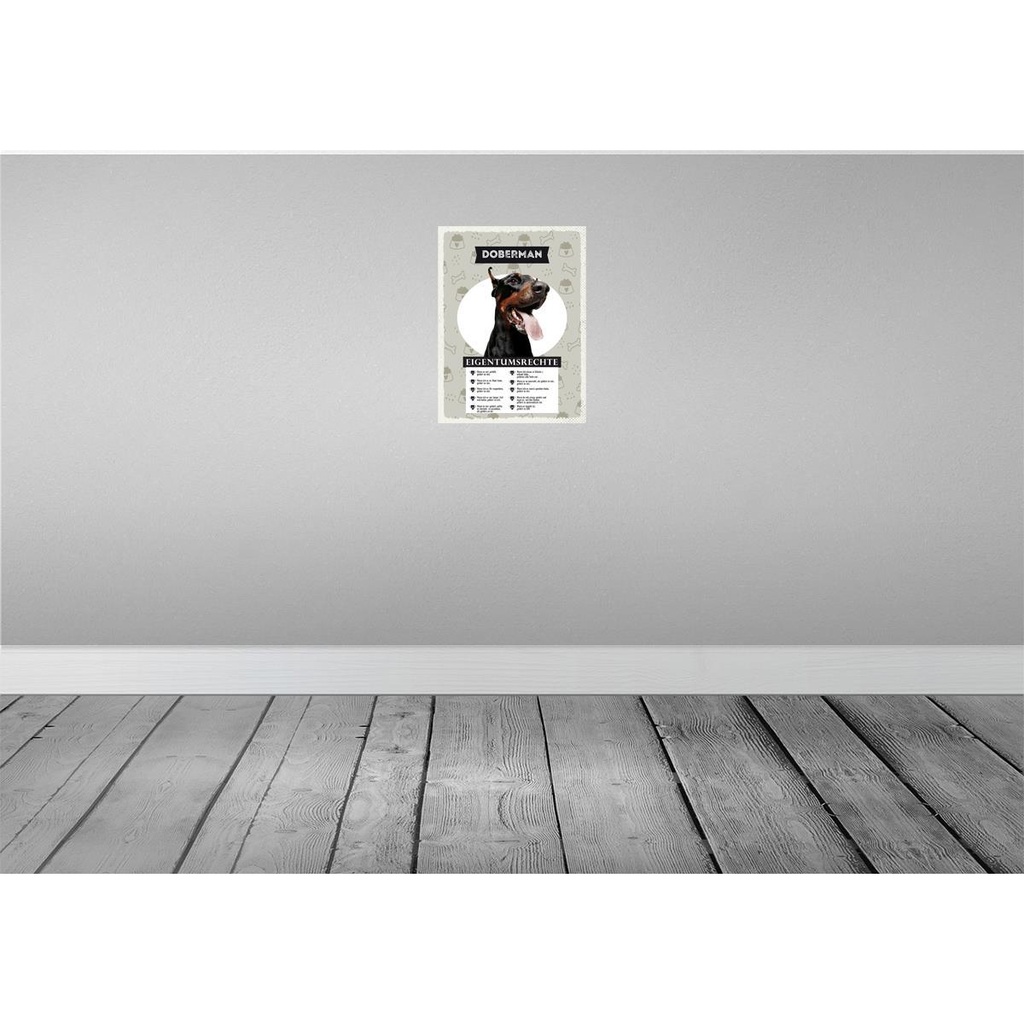 [LA-137868-H] Holzschild 40x30 cm Doberman Eigentumsrechte Tier Haustier Bild 2
