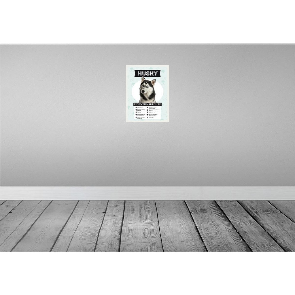 [LA-137873-H] Holzschild 40x30 cm Husky Eigentumsrechte Tier Haustier Bild 2