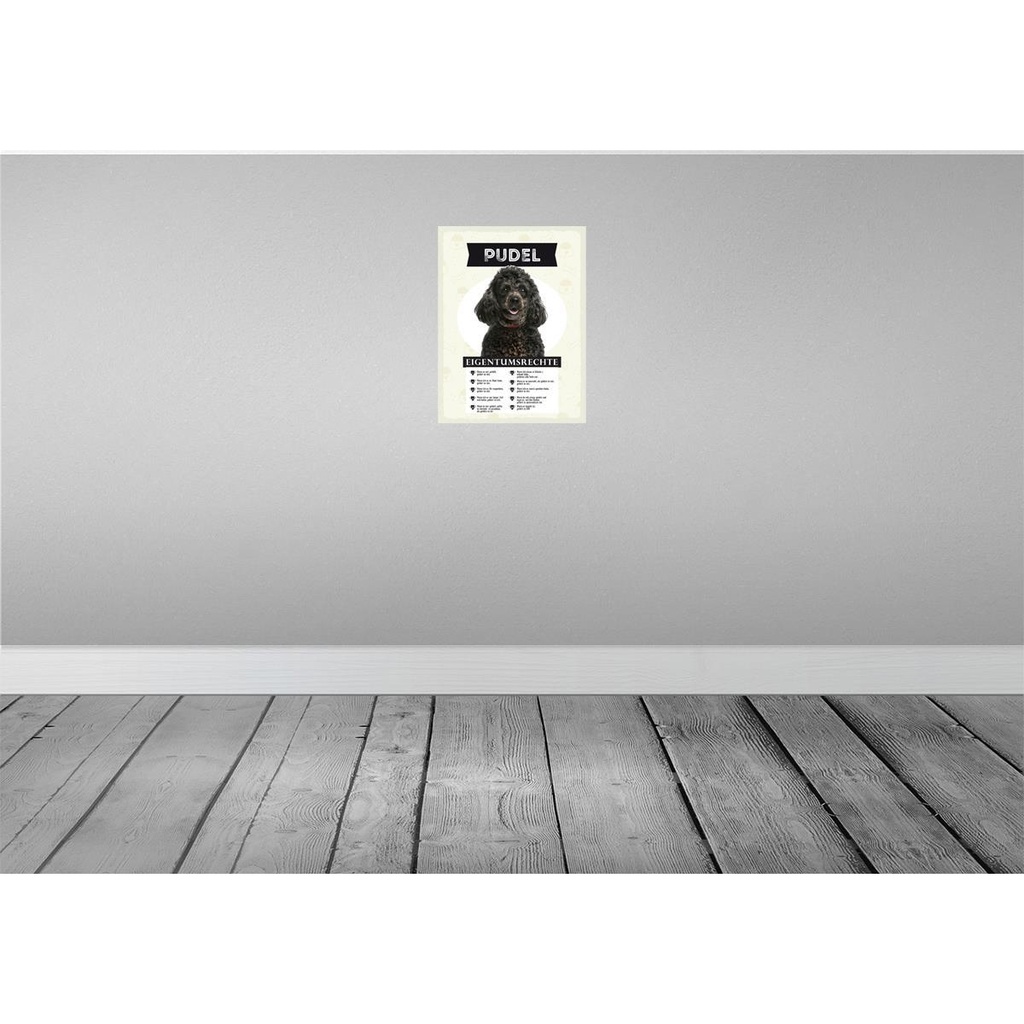 [LA-137875-H] Holzschild 40x30 cm Pudel Eigentumsrechte Tier Haustier Bild 2