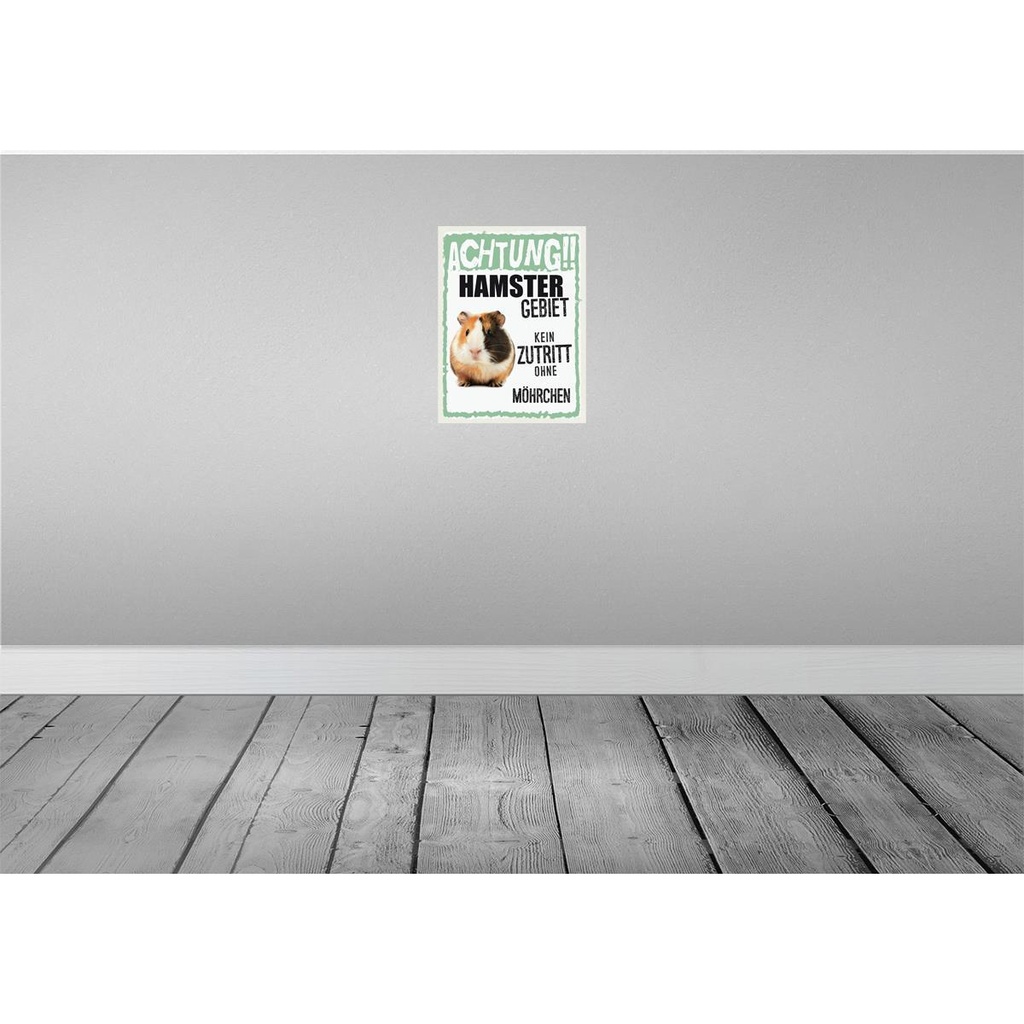 [LA-137878] Blechschild 40x30 cm Tiere Achtung Hamster Gebiet Tier Haustier Bild 2