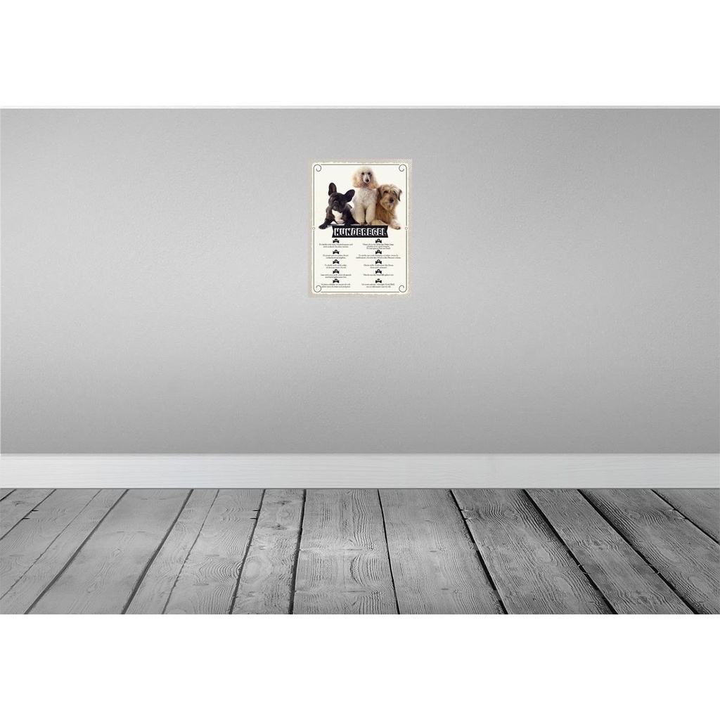 [LA-137889-H] Holzschild 40x30 cm Hunderegel schlafen wo ich will Tier Haustier Bild 2