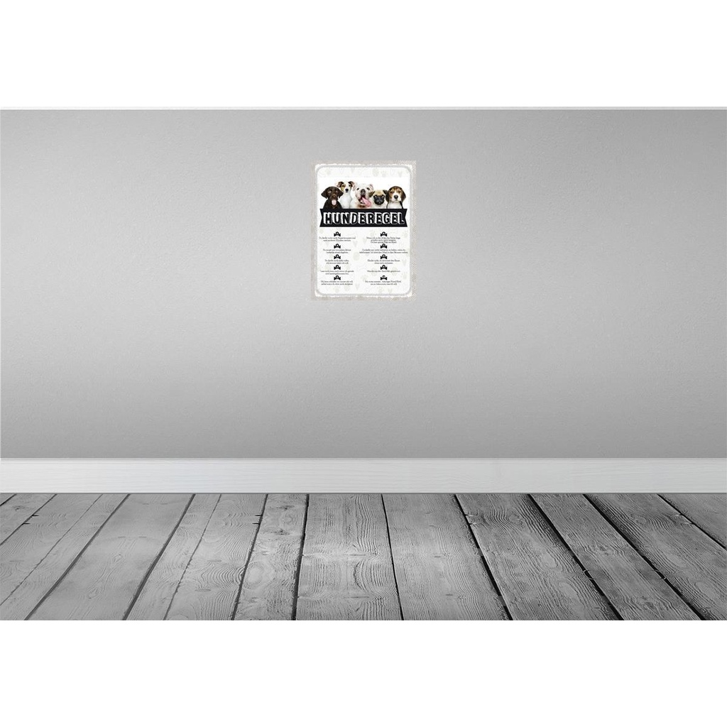 [LA-137890] Blechschild 40x30 cm Hunderegel lass mich raus Dekoration Hund Bild 2