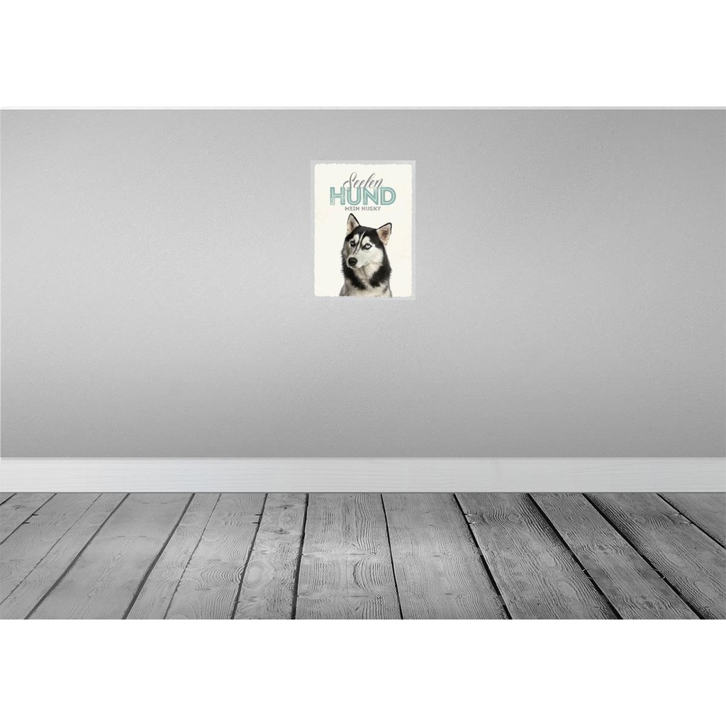 [LA-137892-H] Holzschild 40x30 cm Seelen Hund mein Husky Tier Haustier Bild 2