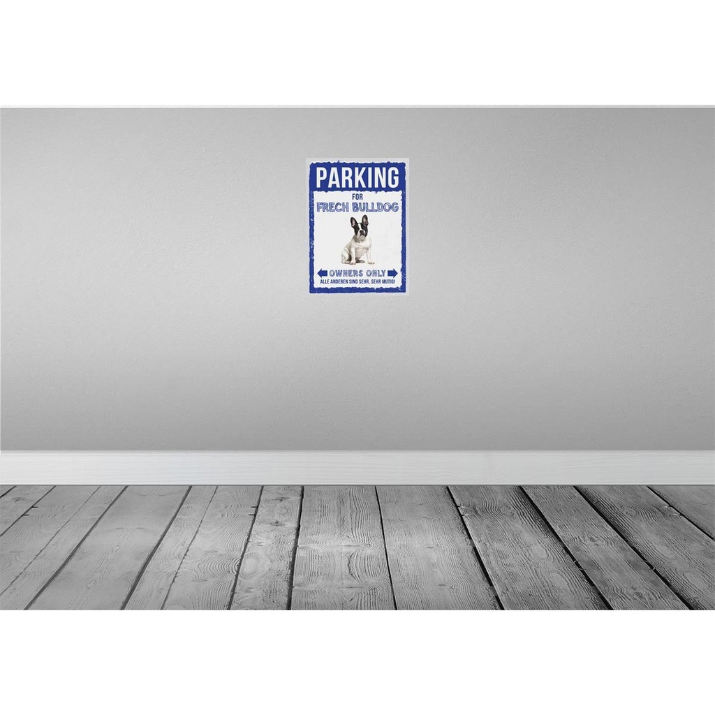 [LA-137893-H] Holzschild 40x30 cm parking for frech bulldog Parkplatzschild Bild 2
