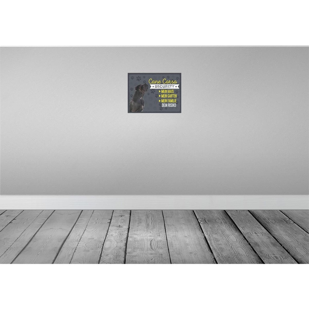 [LA-137901] Blechschild 30x40 cm Cane Corso Haustier Urlaub Hund Security dein Risiko Bildmotiv Reisemotiv Abenteuer Reisen Tier Bild 2