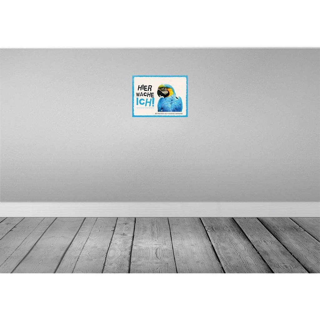 [LA-137911-H] Holzschild 30x40 cm Papagei hier wache ich eigene Gefahr Tier Haustier Bild 2