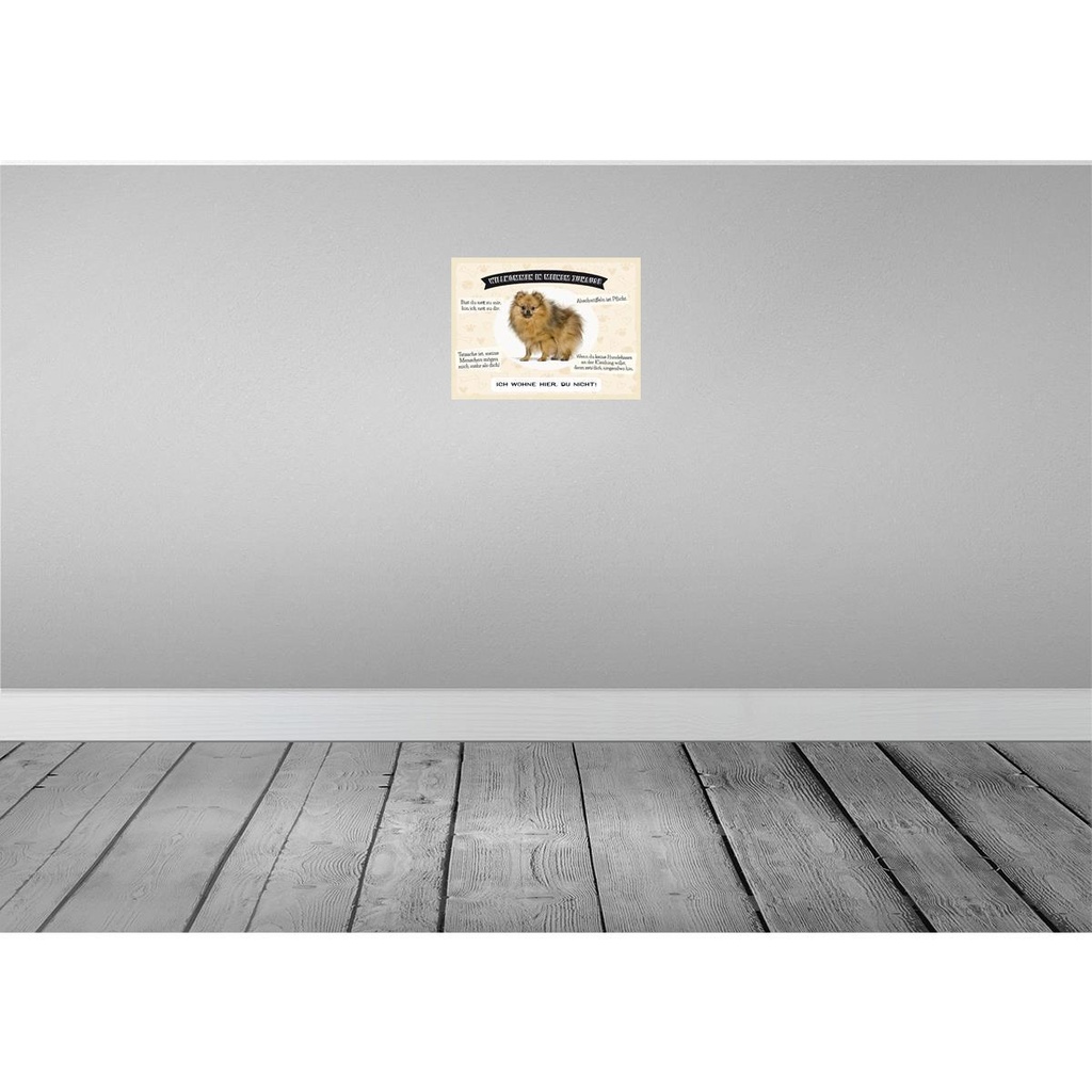 [LA-137935-H] Holzschild 30x40 cm Tiere Spitz willkommen wohne hier Tier Haustier Bild 2