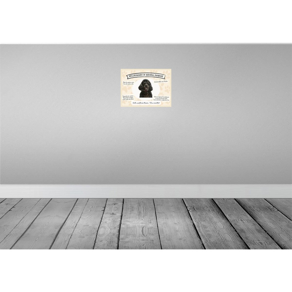 [LA-137937-H] Holzschild 30x40 cm Tiere Pudel willkommen Zuhause Tier Haustier Bild 2
