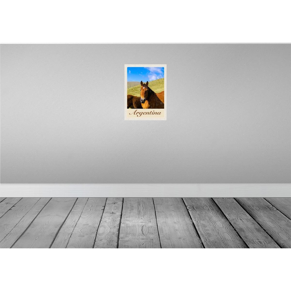 [LA-137947-H] Holzschild 40x30 cm Argentinien Wiese Pferde Bildmotiv Reisemotiv Amerika USA Bild 2