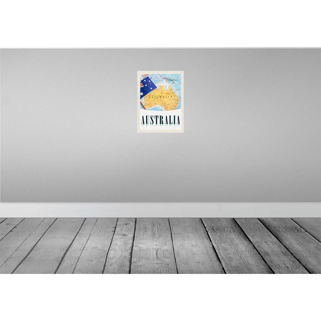 [LA-137950] Blechschild 40x30 cm Australien Kontinent Atlas Karte Bildmotiv Reisemotiv Abenteuer Reisen Urlaub Bild 2