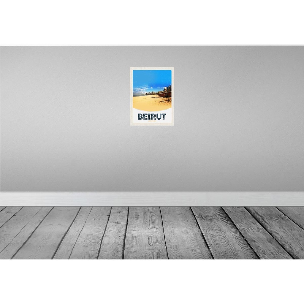 [LA-137951-H] Holzschild 40x30 cm Beirut Libanon arabisch Strand Bildmotiv Reisemotiv Abenteuer Reisen Bild 2