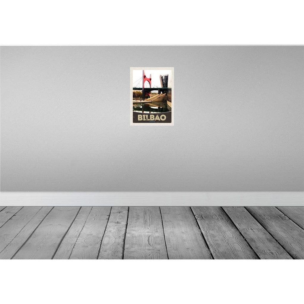 [LA-137955] Blechschild 40x30 cm Bilbao Spanien Brücke Bildmotiv Reisemotiv Abenteuer Reisen Urlaub Bild 2