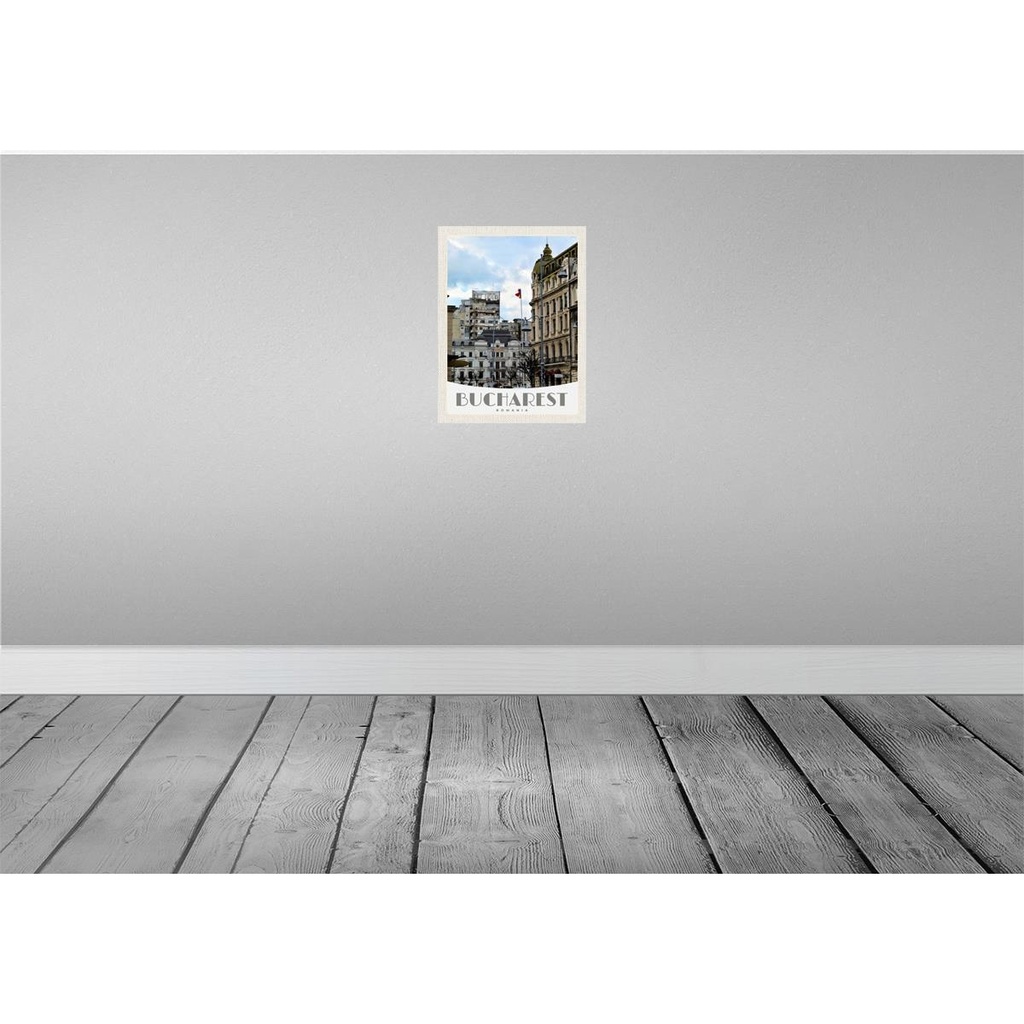 [LA-137962] Blechschild 40x30 cm Bukarest Rumänien Hauptstadt Bildmotiv Reisemotiv Abenteuer Reisen Straße Stadt Urlaub Bild 2