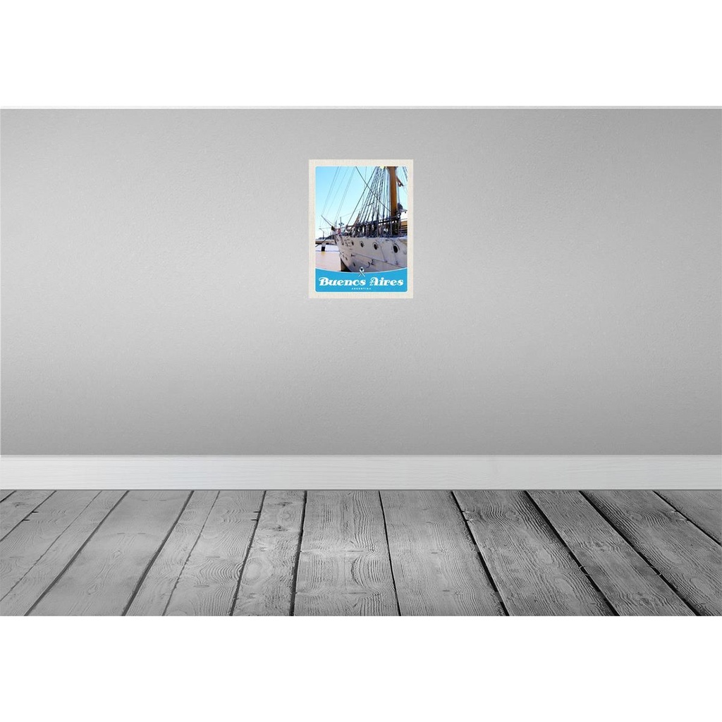 [LA-137969-H] Holzschild 40x30 cm Buenos Aires Argentinien Schiff Bildmotiv Reisemotiv Amerika USA Bild 2