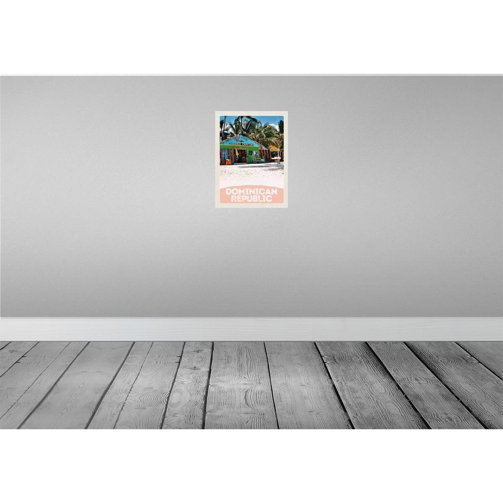 [LA-137986-H] Holzschild 40x30 cm Dominikanische Republik Strand Shop Bildmotiv Reisemotiv Abenteuer Reisen Bild 2