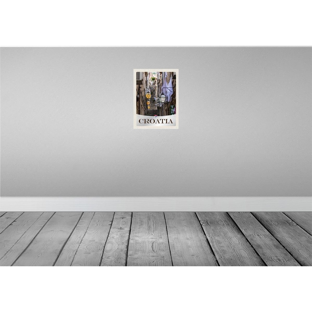 [LA-137997-H] Holzschild 40x30 cm Kroatien Altstadt Treppen Laterne Bildmotiv Reisemotiv Europa Bild 2