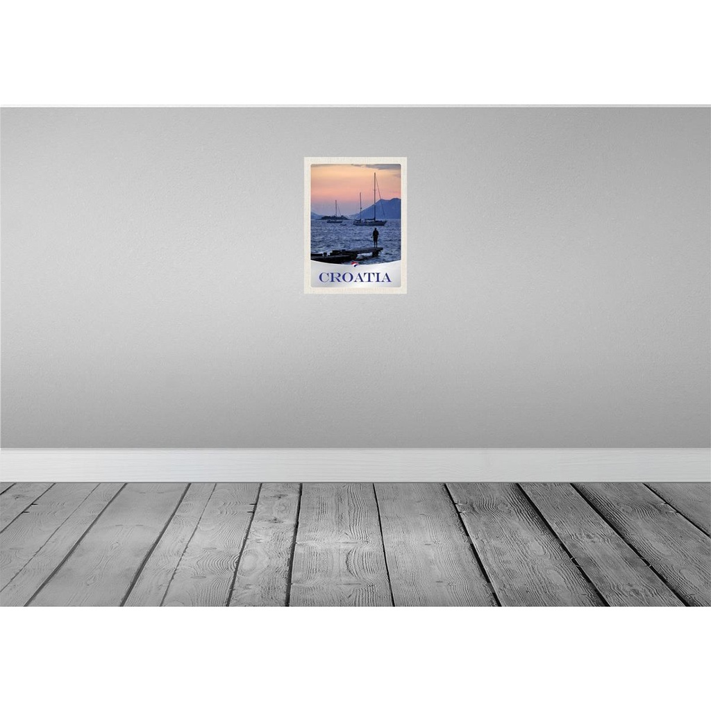 [LA-137999] Blechschild 40x30 cm Kroatien Yacht Urlaub Meer Angeln Gebirge Bildmotiv Reisemotiv Abenteuer Reisen Europa Bild 2