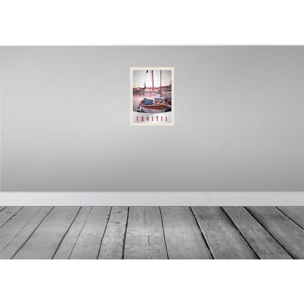 [LA-138000] Blechschild 40x30 cm Kroatien Boote Stadt Meer Bildmotiv Reisemotiv Abenteuer Reisen Europa Urlaub Bild 2