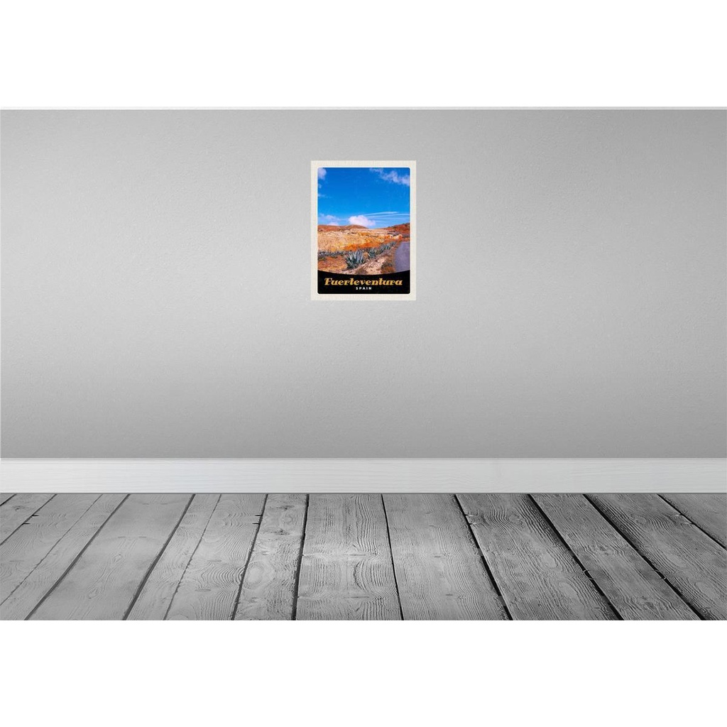[LA-138003-H] Holzschild 40x30 cm Fuerteventura Spanien Wüste Gebirge Bildmotiv Reisemotiv Europa Bild 2